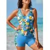 imageDokotoo Womens Tankini Swimsuits 2025 Two Piece Bathing Suits Tummy Control Swim Tank Top with Boy ShortsBlue Tropical