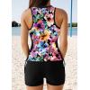 imageDokotoo Womens Tankini Swimsuits 2025 Two Piece Bathing Suits Tummy Control Swim Tank Top with Boy ShortsMulticolor