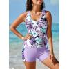 imageDokotoo Womens Tankini Swimsuits 2025 Two Piece Bathing Suits Tummy Control Swim Tank Top with Boy ShortsPurple Floral