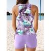 imageDokotoo Womens Tankini Swimsuits 2025 Two Piece Bathing Suits Tummy Control Swim Tank Top with Boy ShortsPurple Floral