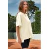 imageDokotoo Oversized T Shirts for Women Crewneck Short Sleeve Casual Summer Tops Lightweight Loose High Low BlouseApricot
