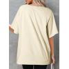 imageDokotoo Oversized T Shirts for Women Crewneck Short Sleeve Casual Summer Tops Lightweight Loose High Low BlouseApricot