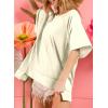 imageDokotoo Oversized T Shirts for Women Crewneck Short Sleeve Casual Summer Tops Lightweight Loose High Low BlouseApricot