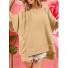 imageDokotoo Oversized T Shirts for Women Crewneck Short Sleeve Casual Summer Tops Lightweight Loose High Low BlouseBeige