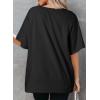 imageDokotoo Oversized T Shirts for Women Crewneck Short Sleeve Casual Summer Tops Lightweight Loose High Low BlouseBlack