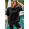 imageDokotoo Oversized T Shirts for Women Crewneck Short Sleeve Casual Summer Tops Lightweight Loose High Low BlouseBlack