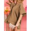 imageDokotoo Oversized T Shirts for Women Crewneck Short Sleeve Casual Summer Tops Lightweight Loose High Low BlouseBrown