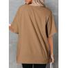 imageDokotoo Oversized T Shirts for Women Crewneck Short Sleeve Casual Summer Tops Lightweight Loose High Low BlouseBrown