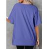imageDokotoo Oversized T Shirts for Women Crewneck Short Sleeve Casual Summer Tops Lightweight Loose High Low BlouseDark Blue