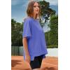 imageDokotoo Oversized T Shirts for Women Crewneck Short Sleeve Casual Summer Tops Lightweight Loose High Low BlouseDark Blue