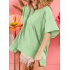 imageDokotoo Oversized T Shirts for Women Crewneck Short Sleeve Casual Summer Tops Lightweight Loose High Low BlouseGreen