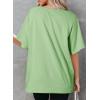 imageDokotoo Oversized T Shirts for Women Crewneck Short Sleeve Casual Summer Tops Lightweight Loose High Low BlouseGreen