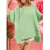 imageDokotoo Oversized T Shirts for Women Crewneck Short Sleeve Casual Summer Tops Lightweight Loose High Low BlouseGreen