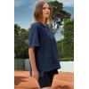 imageDokotoo Oversized T Shirts for Women Crewneck Short Sleeve Casual Summer Tops Lightweight Loose High Low BlouseNavy