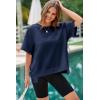 imageDokotoo Oversized T Shirts for Women Crewneck Short Sleeve Casual Summer Tops Lightweight Loose High Low BlouseNavy