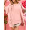 imageDokotoo Oversized T Shirts for Women Crewneck Short Sleeve Casual Summer Tops Lightweight Loose High Low BlousePink