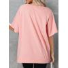 imageDokotoo Oversized T Shirts for Women Crewneck Short Sleeve Casual Summer Tops Lightweight Loose High Low BlousePink
