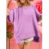 imageDokotoo Oversized T Shirts for Women Crewneck Short Sleeve Casual Summer Tops Lightweight Loose High Low BlousePurple
