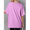 imageDokotoo Oversized T Shirts for Women Crewneck Short Sleeve Casual Summer Tops Lightweight Loose High Low BlousePurple