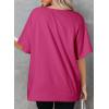 imageDokotoo Oversized T Shirts for Women Crewneck Short Sleeve Casual Summer Tops Lightweight Loose High Low BlouseRose