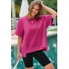imageDokotoo Oversized T Shirts for Women Crewneck Short Sleeve Casual Summer Tops Lightweight Loose High Low BlouseRose