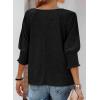 imageDokotoo Womens 2025 Fashion Tops 34 Sleeve TShirts Cute Crewneck Basic Business Tees BlousesA Black