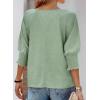 imageDokotoo Womens 2025 Fashion Tops 34 Sleeve TShirts Cute Crewneck Basic Business Tees BlousesA Grass Green B