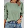imageDokotoo Womens 2025 Fashion Tops 34 Sleeve TShirts Cute Crewneck Basic Business Tees BlousesA Grass Green B