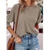 imageDokotoo Womens 2025 Fashion Tops 34 Sleeve TShirts Cute Crewneck Basic Business Tees BlousesA Simply Taupe