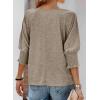 imageDokotoo Womens 2025 Fashion Tops 34 Sleeve TShirts Cute Crewneck Basic Business Tees BlousesA Simply Taupe