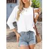 imageDokotoo Womens 2025 Fashion Tops 34 Sleeve TShirts Cute Crewneck Basic Business Tees BlousesA White