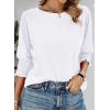 imageDokotoo Womens 2025 Fashion Tops 34 Sleeve TShirts Cute Crewneck Basic Business Tees BlousesA White