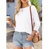 imageDokotoo Womens 2025 Fashion Tops 34 Sleeve TShirts Cute Crewneck Basic Business Tees BlousesA White