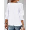 imageDokotoo Womens 2025 Fashion Tops 34 Sleeve TShirts Cute Crewneck Basic Business Tees BlousesA White
