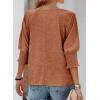 imageDokotoo Womens 2025 Fashion Tops 34 Sleeve TShirts Cute Crewneck Basic Business Tees BlousesCoffee