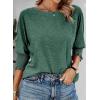 imageDokotoo Womens 2025 Fashion Tops 34 Sleeve TShirts Cute Crewneck Basic Business Tees BlousesEvergreen