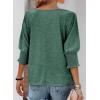 imageDokotoo Womens 2025 Fashion Tops 34 Sleeve TShirts Cute Crewneck Basic Business Tees BlousesEvergreen
