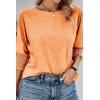 imageDokotoo Womens 2025 Fashion Tops 34 Sleeve TShirts Cute Crewneck Basic Business Tees BlousesGrapefruit Orange