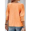 imageDokotoo Womens 2025 Fashion Tops 34 Sleeve TShirts Cute Crewneck Basic Business Tees BlousesGrapefruit Orange
