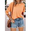 imageDokotoo Womens 2025 Fashion Tops 34 Sleeve TShirts Cute Crewneck Basic Business Tees BlousesGrapefruit Orange