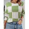 imageDokotoo Womens 2025 Fashion Tops 34 Sleeve TShirts Cute Crewneck Basic Business Tees BlousesGrass Green