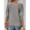 imageDokotoo Womens 2025 Fashion Tops 34 Sleeve TShirts Cute Crewneck Basic Business Tees BlousesGray
