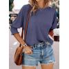 imageDokotoo Womens 2025 Fashion Tops 34 Sleeve TShirts Cute Crewneck Basic Business Tees BlousesMedium Grey