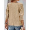 imageDokotoo Womens 2025 Fashion Tops 34 Sleeve TShirts Cute Crewneck Basic Business Tees BlousesParchment