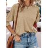 imageDokotoo Womens 2025 Fashion Tops 34 Sleeve TShirts Cute Crewneck Basic Business Tees BlousesParchment