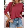 imageDokotoo Womens 2025 Fashion Tops 34 Sleeve TShirts Cute Crewneck Basic Business Tees BlousesRacing Red