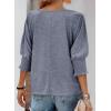 imageDokotoo Womens 2025 Fashion Tops 34 Sleeve TShirts Cute Crewneck Basic Business Tees BlousesReal Teal
