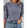 imageDokotoo Womens 2025 Fashion Tops 34 Sleeve TShirts Cute Crewneck Basic Business Tees BlousesReal Teal