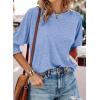 imageDokotoo Womens 2025 Fashion Tops 34 Sleeve TShirts Cute Crewneck Basic Business Tees BlousesSky Blue