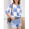 imageDokotoo Womens 2025 Fashion Tops 34 Sleeve TShirts Cute Crewneck Basic Business Tees BlousesW Beau Blue